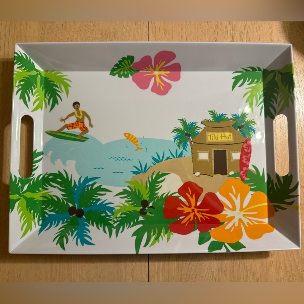Tiki Hut/ Hawaiian Themed Serving Tray